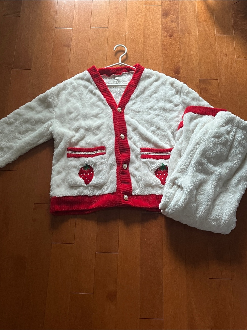 Fuzzy Strawberry Pj set